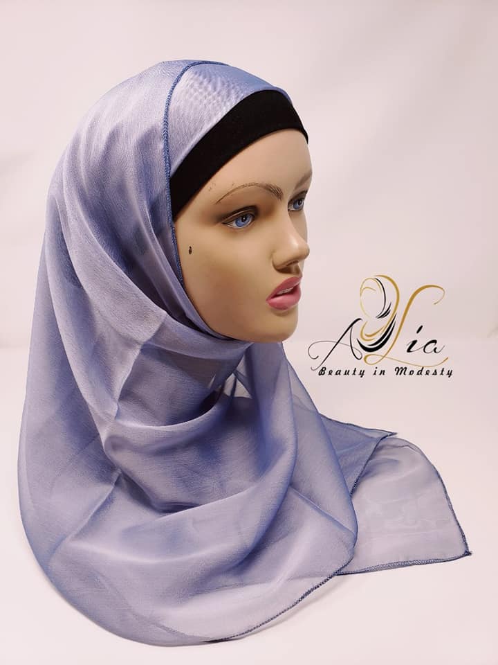 Sky Blue Organza Shawl 01