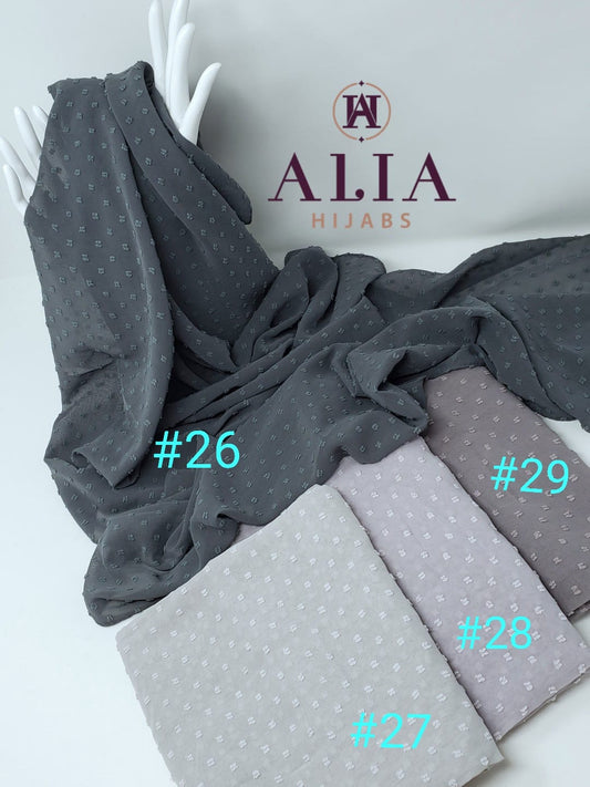 Polka-Dot Plain Crepe Chiffon Shawl Group # 7