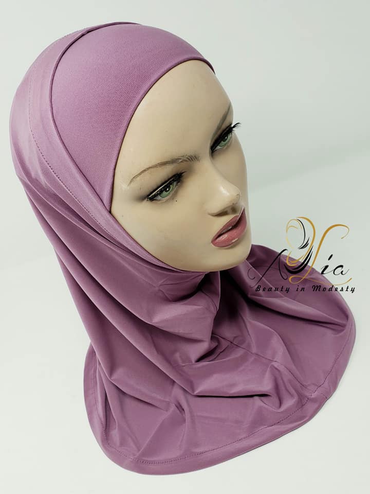 Plum Plain Lycra 2 PC Hijab PL2P-33