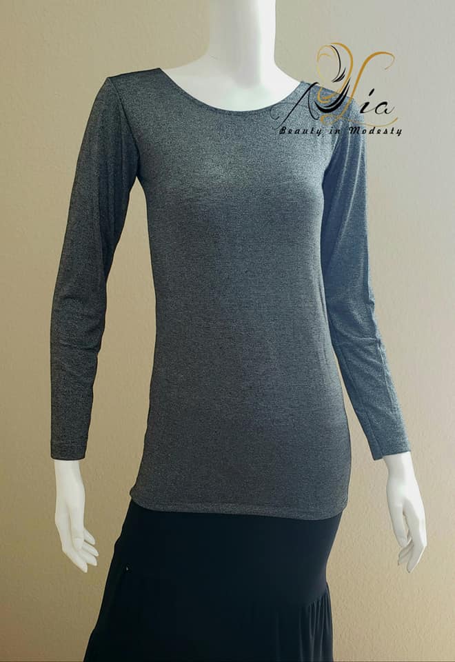 Black Sparkly Jersey Shirt SH-J-10