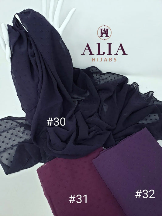 Polka-Dot Plain Crepe Chiffon Shawl Group # 8