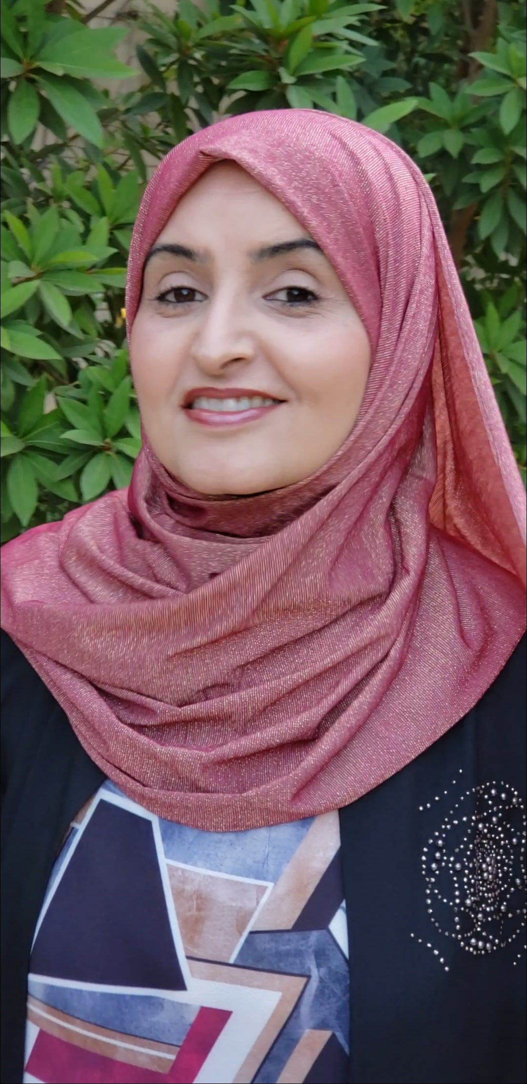 Sparkly Ruby & Golden Jersey Shawl JER-18
