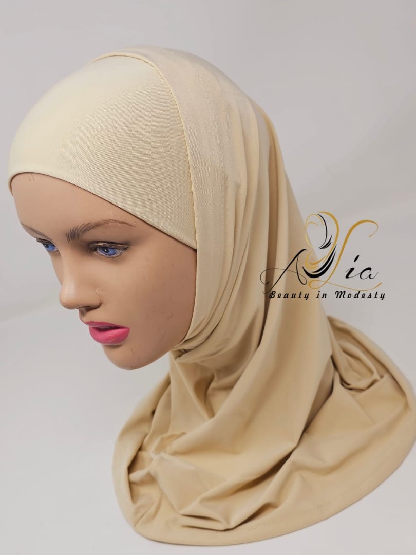 LAYAL Plain Blend Lycra Two Piece Hijabs