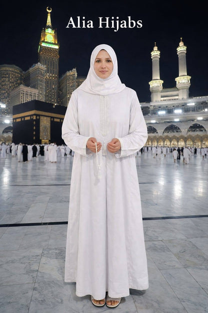 Ihram Woman's White Galabiya
