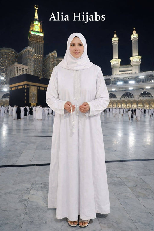 Ihram Woman's White Galabiya