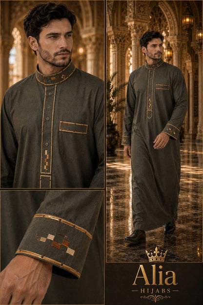 Army Green / Golden & Honey Embroidery 4921-09