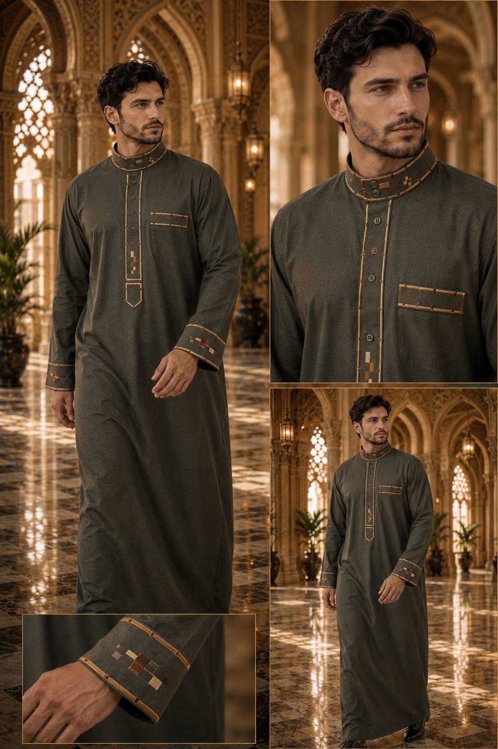 Army Green / Golden & Honey Embroidery 4921-09