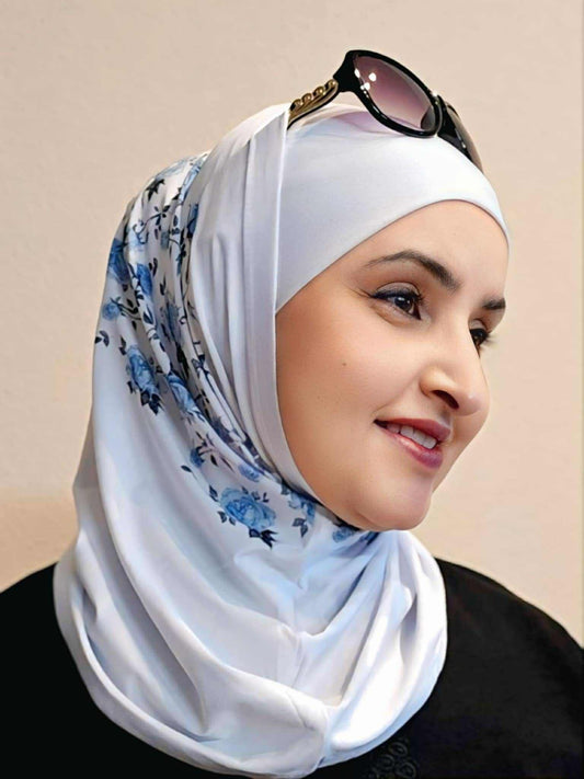 Flora White Blue 7305