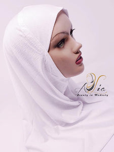White Cotton Jacquard 1 P. Little Girls' Hijab