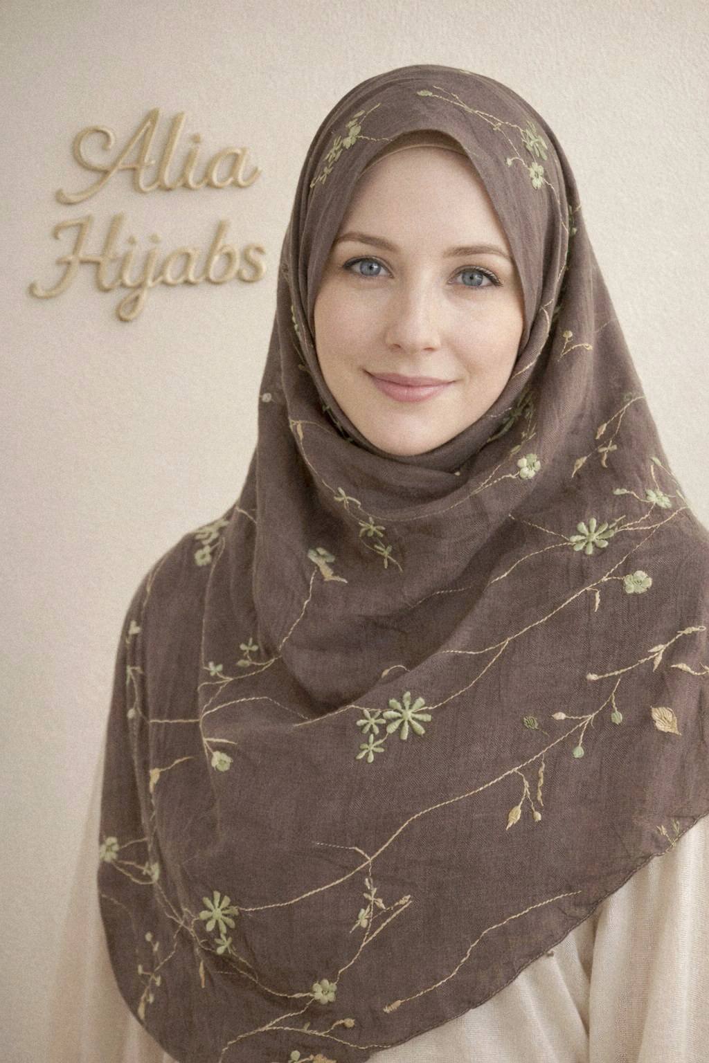 Truffle Brown/Pistachio/Gold Cotton Shawl 6697