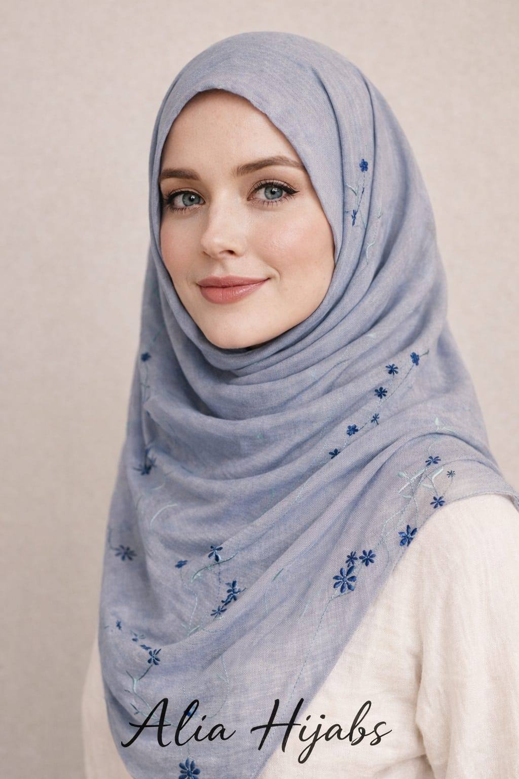 Dark Gray/Blue Turquoise Cotton Shawl 6921