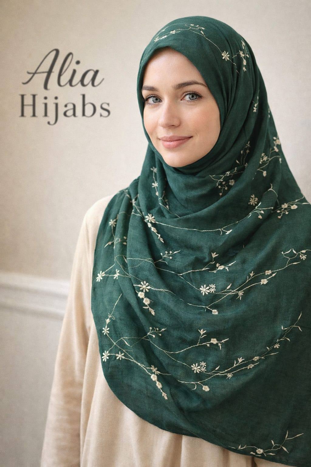 Pine Green/Jade/Gold Cotton Shawl 0665
