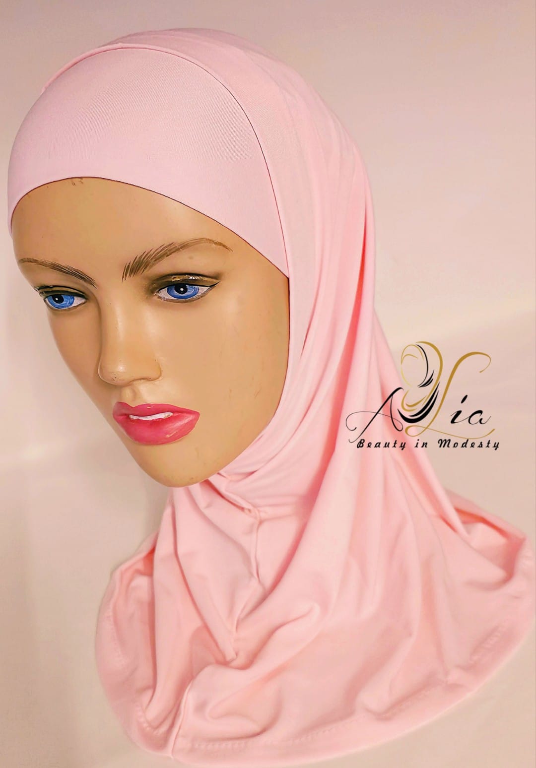 Layal Pink Blend Plain 2 Pc Lycra Hijab
