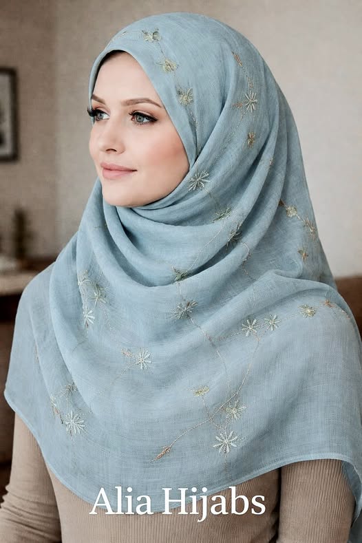 Baby Blue/Jade/Light Pink Cotton Shawl 6073