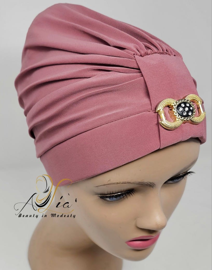 Lycra Turban With Brooch, Available In Different Colors