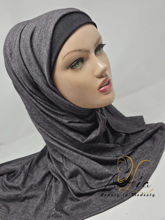 Charcoal Gray Matt Plain Jersey Shawl