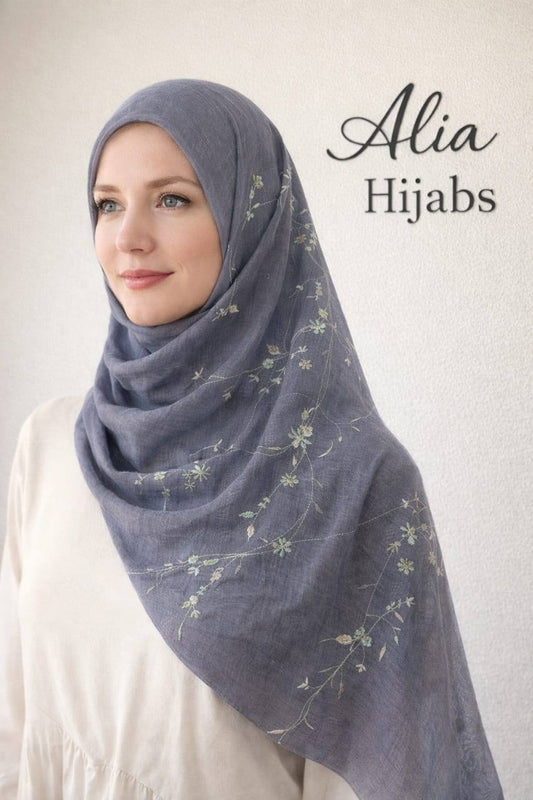 Dark Gray/Jade/Gold Cotton Shawl 3145