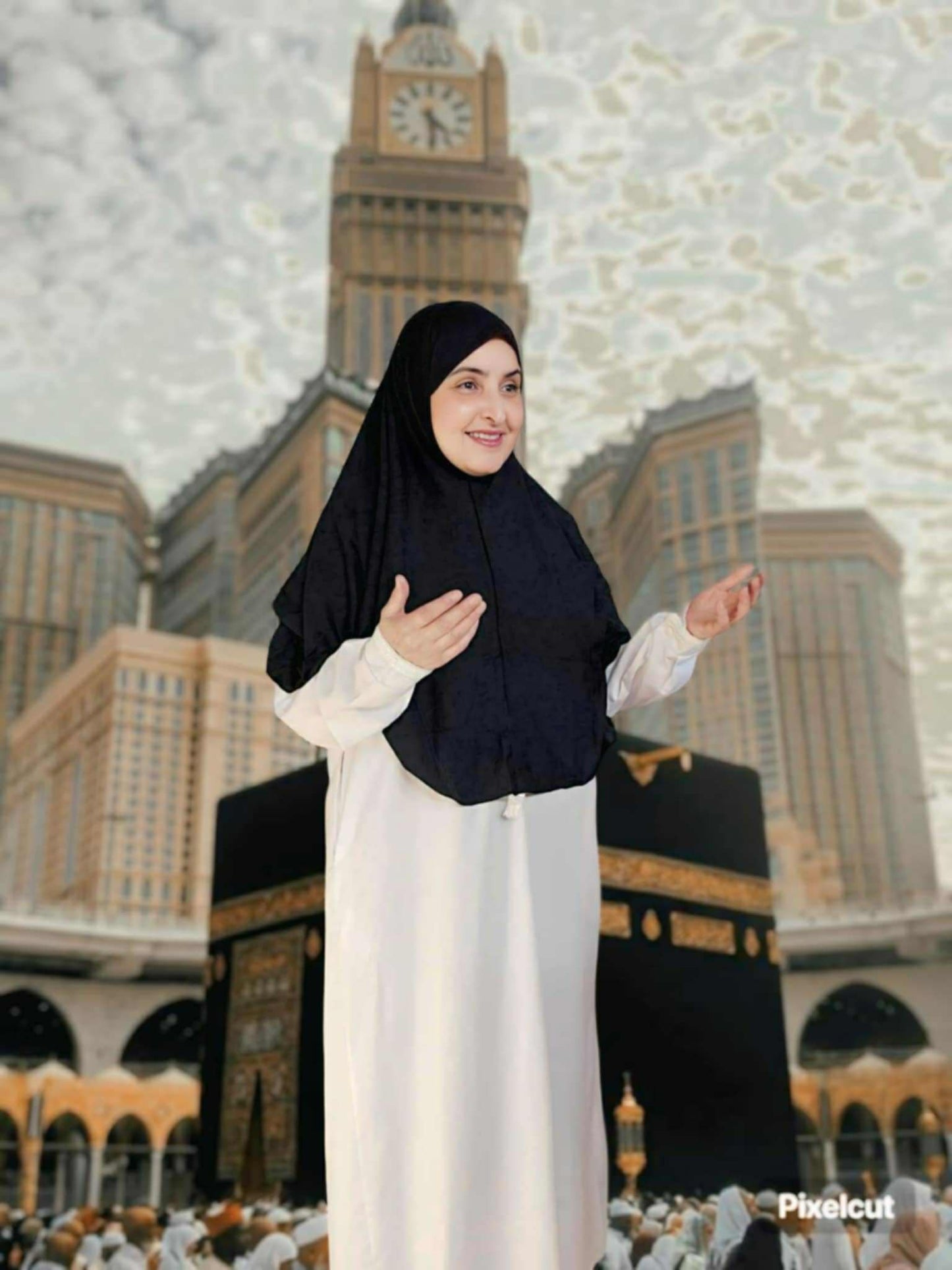 Ihram 1 P Black X-Long Cotton Hijab