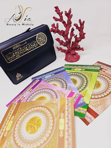 30 Juza Set Of Holy Quran In Navy Blue Leather Case