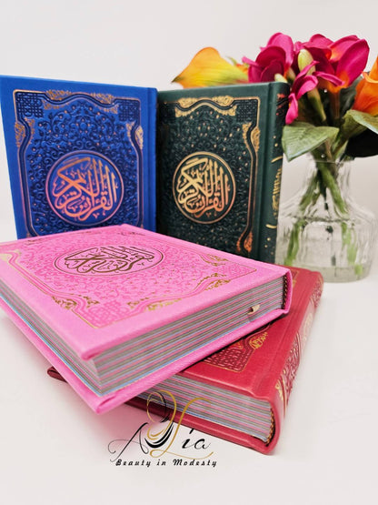 Medium Colored Holy Quran 17 x 13 CM = 6.75" x 5"