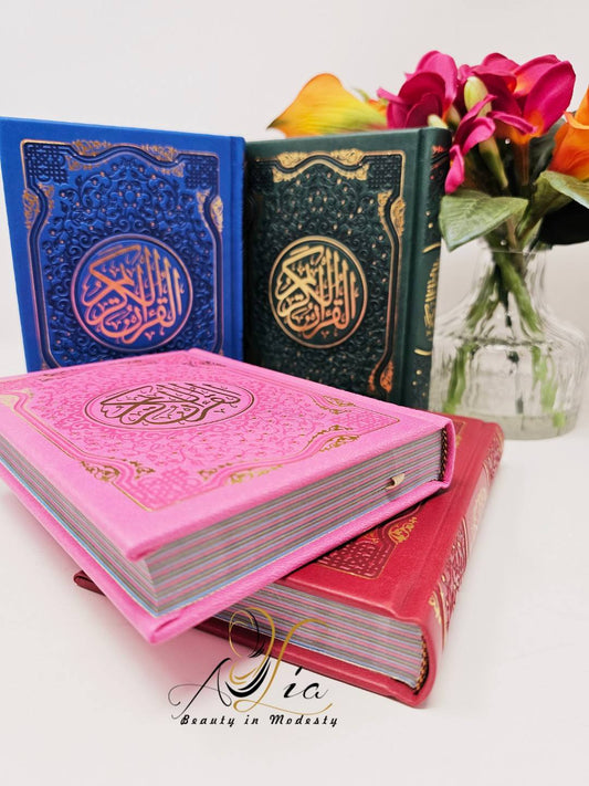 Medium Colored Holy Quran 17 x 13 CM = 6.75" x 5"