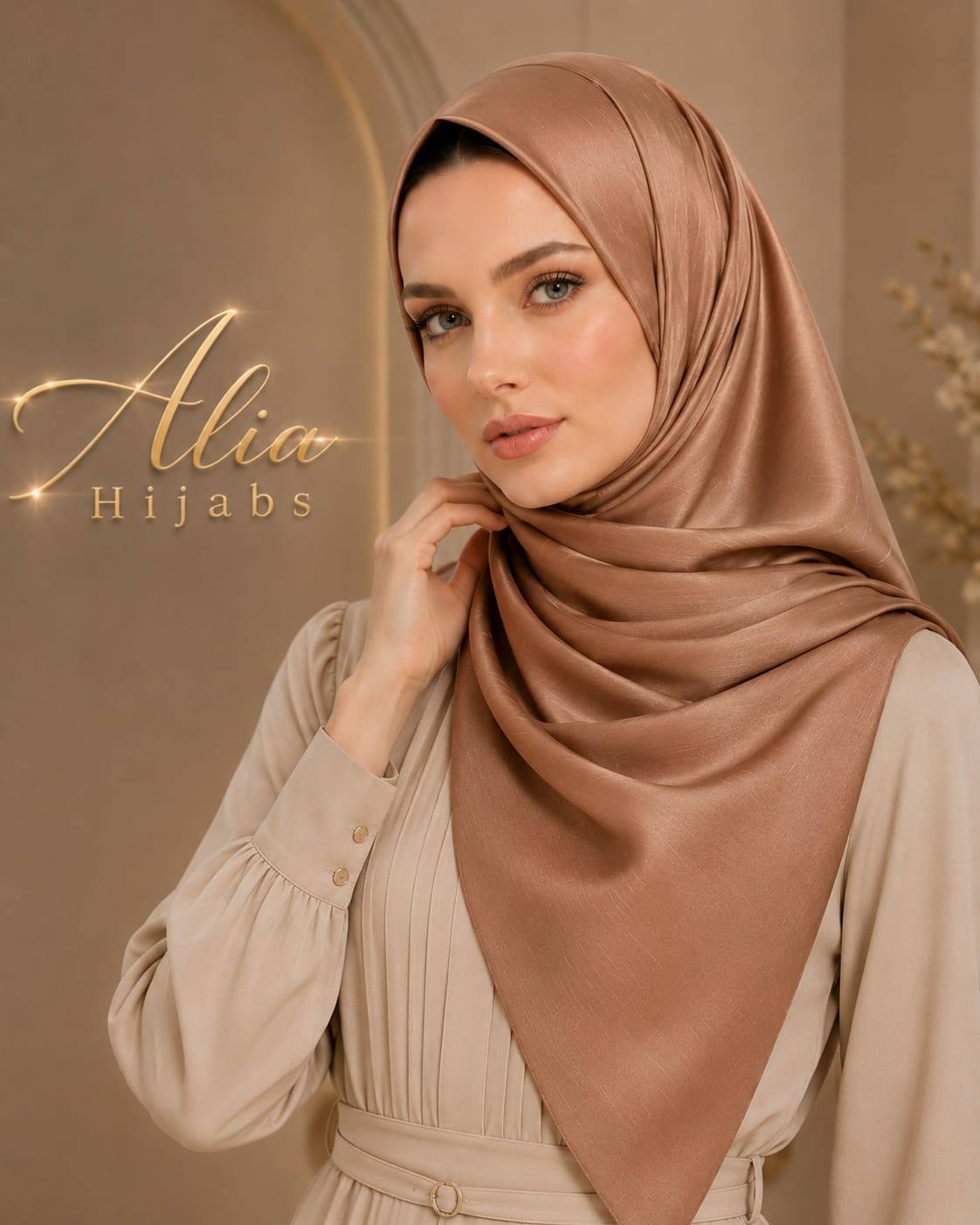 Nude Double Face Luxury Soft Satin Cashmere Blend