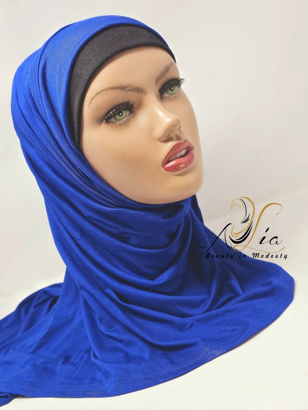 Sapphire Blue Matt Plain Jersey Shawl