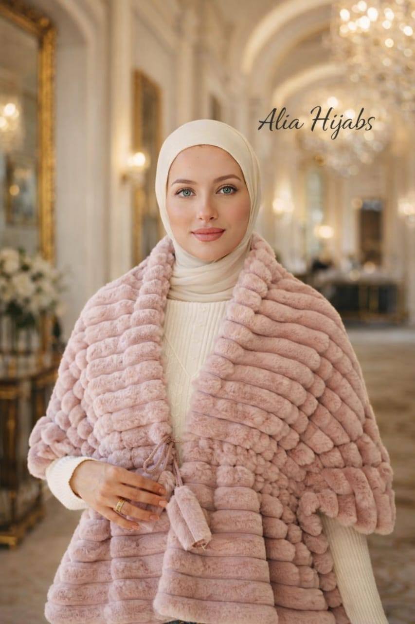 Cashmere Fancy Fur Shoulder Shawl