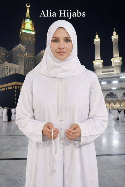 Ihram Woman's White Galabiya