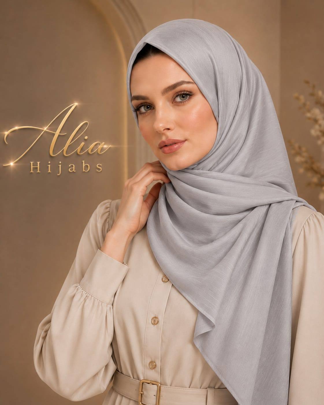 Silver Double Face Luxury Soft Satin Cashmere Blend