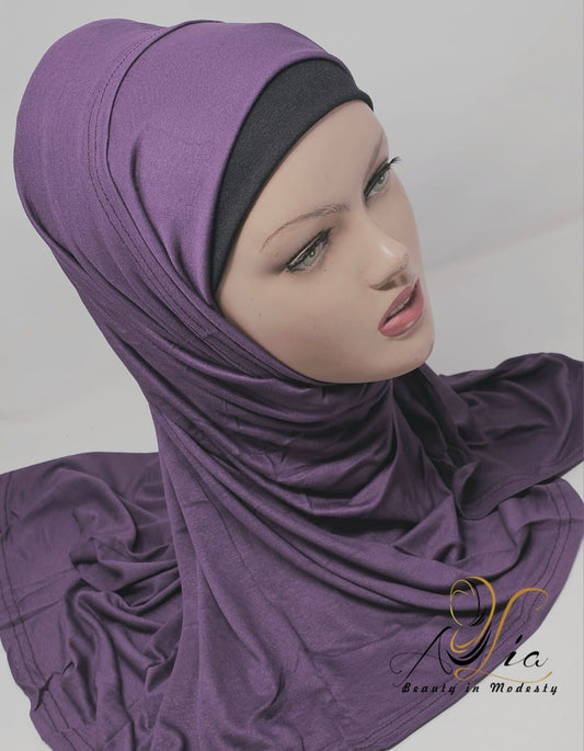 Violet Purple Matt Plain Jersey Shawl