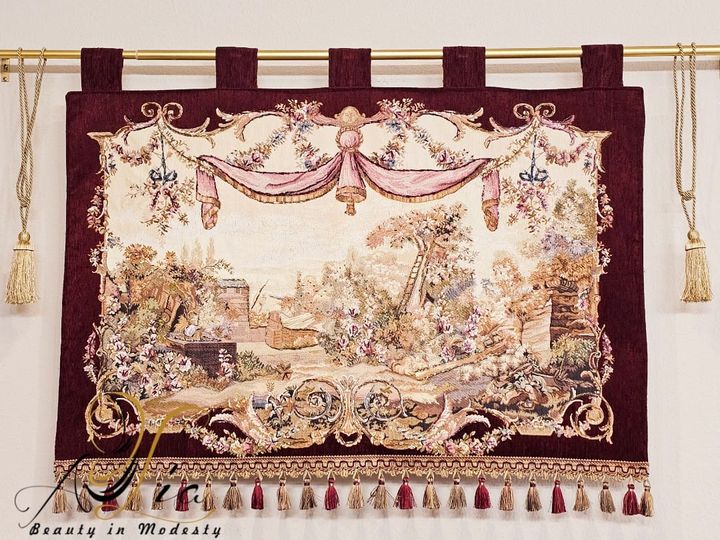 Antique Garden Embroidered Tapestry