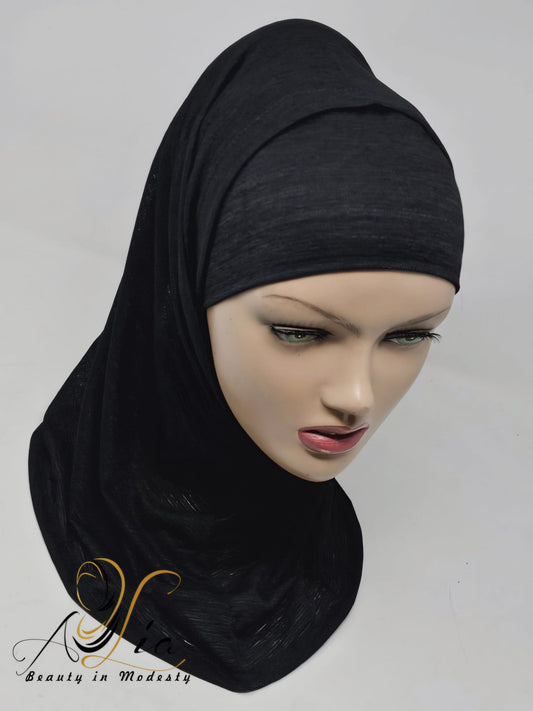 Black Textured Lycra 0697