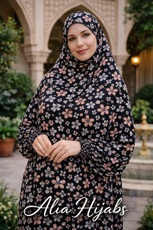 Peach / Black & Off White