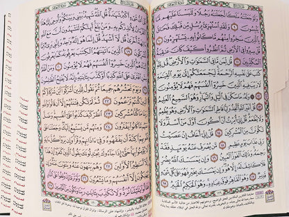 X Large indexed Colored Subject Mushaf/Quran With CD مصحف الشام المفهرس مع التفسير الموضوعي