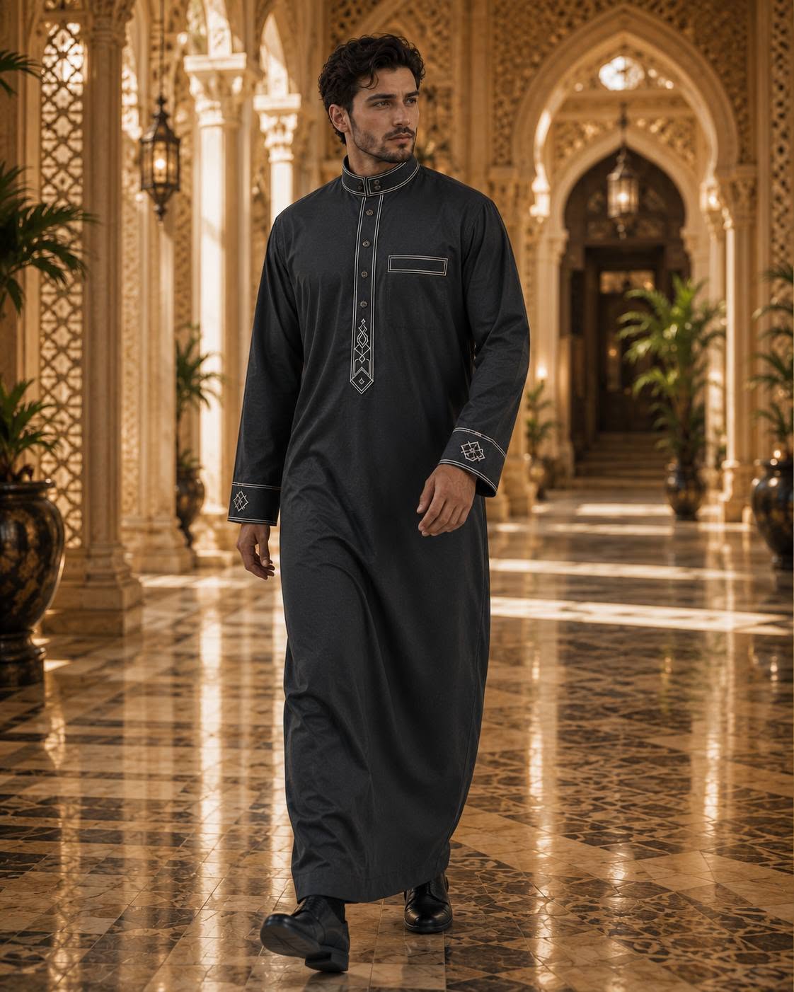 Charcoal / Silver & Black Embroidery 2281-07