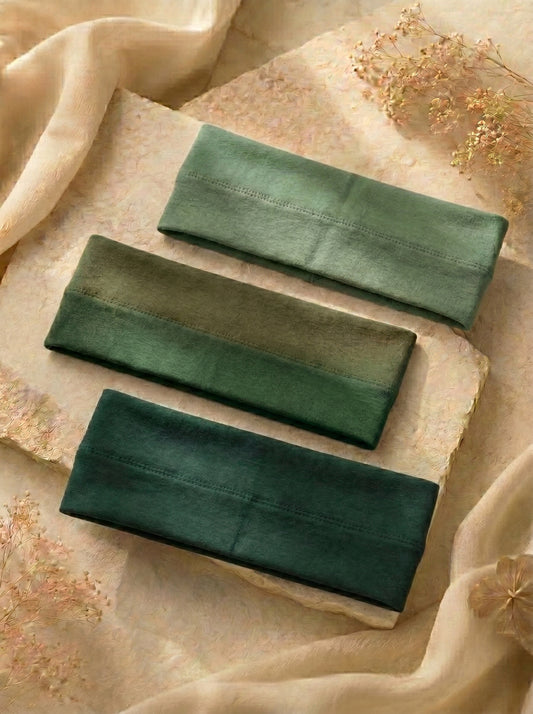 Basil Green/Arm Green/Pine Green/Dark Green Cotton Headbands