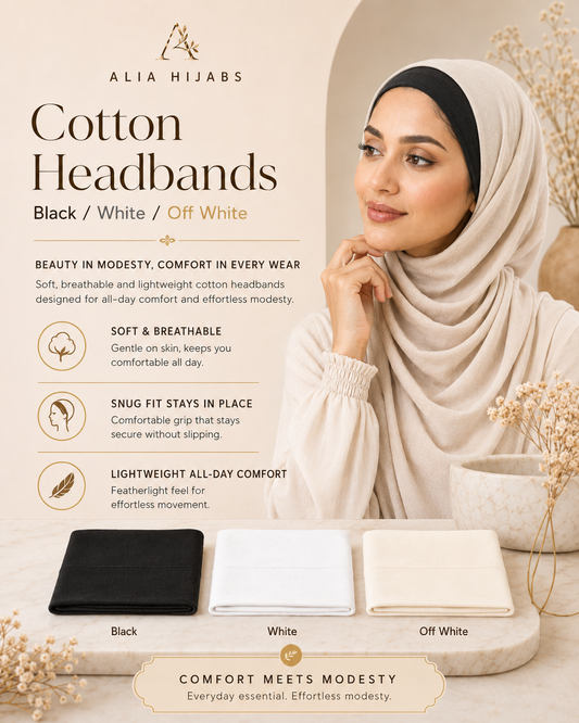Black/White/Off White Cotton Headbands