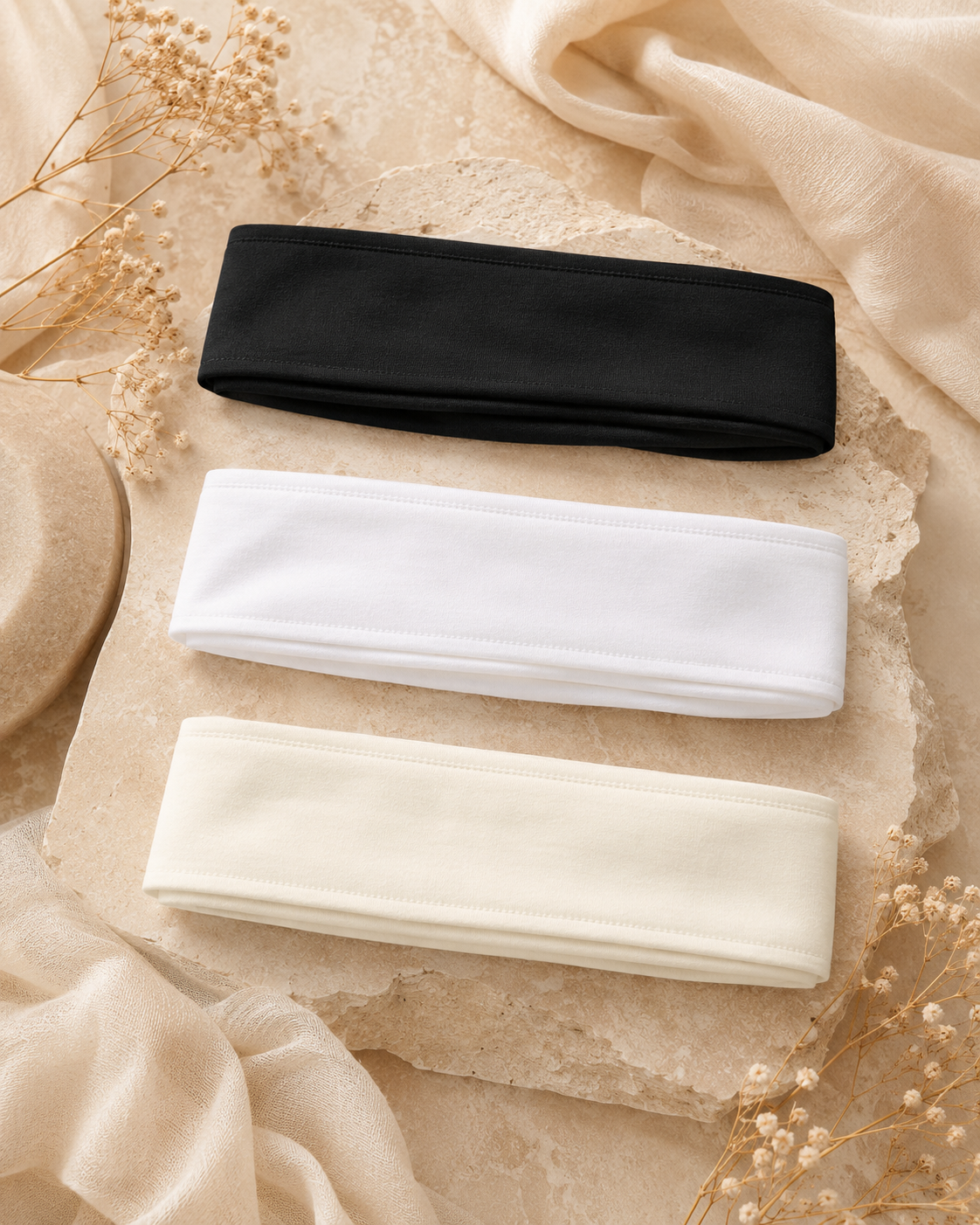 Black/White/Off White Cotton Headbands