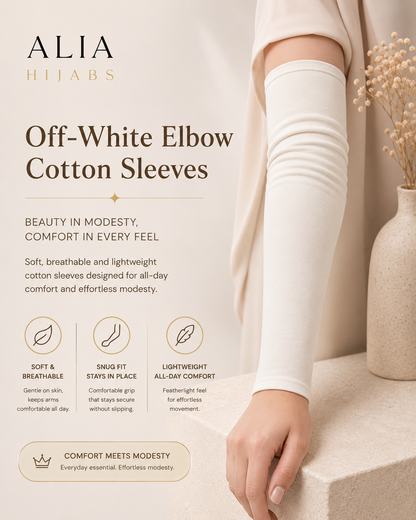 Off-White Elbow Cotton Sleeves