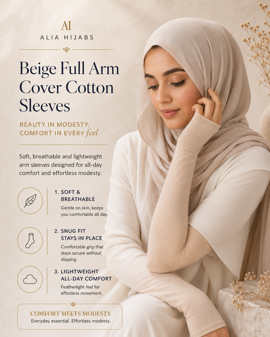 Beige Elbow Cotton Sleeves ECS012003
