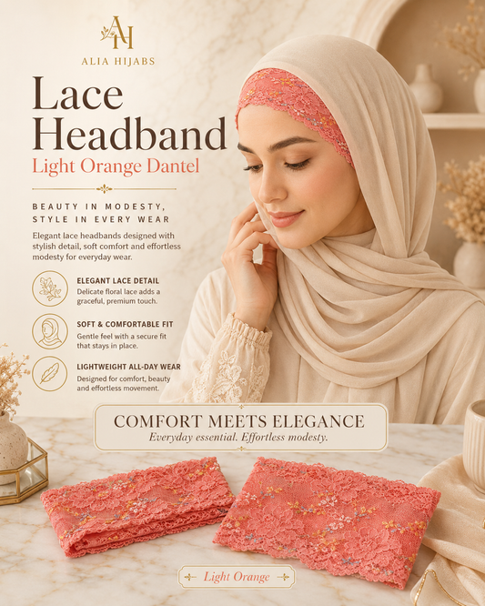 light Orange LaceDantel Headband