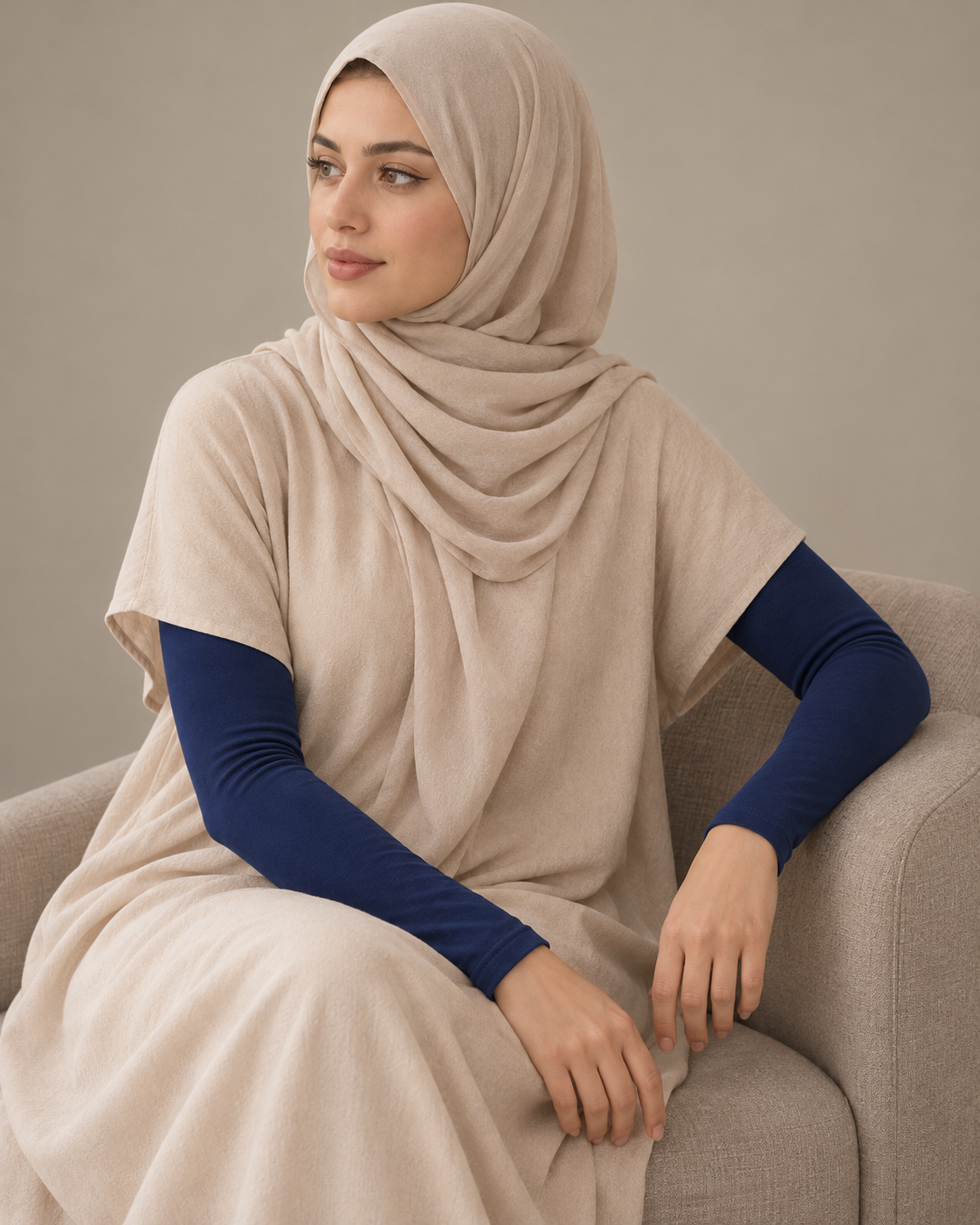 Navy Blue Full Arm Cover Cotton Sleeves FCS012005