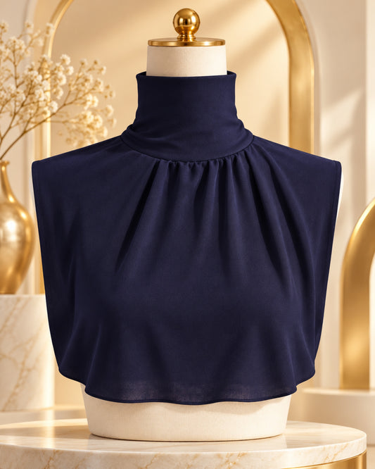 Navy blue Neck cover displayed 