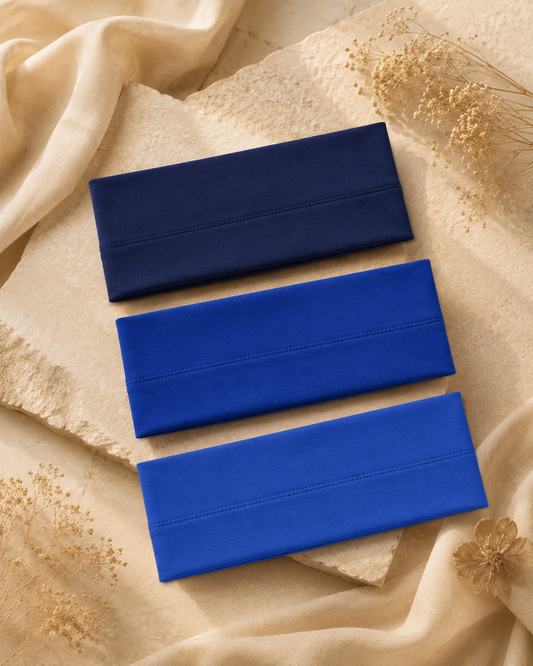 Navy Blue/ Sapphire/ Blue Sapphire Cotton Headbands