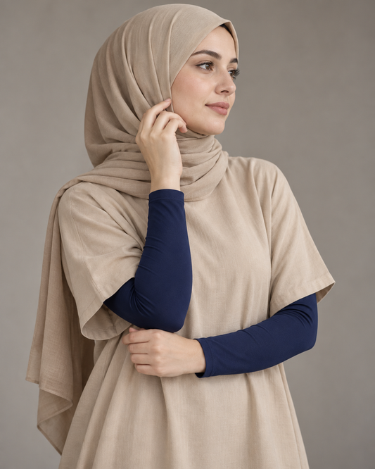 Navy Blue Full Arm Cover Cotton Sleeves FCS012005