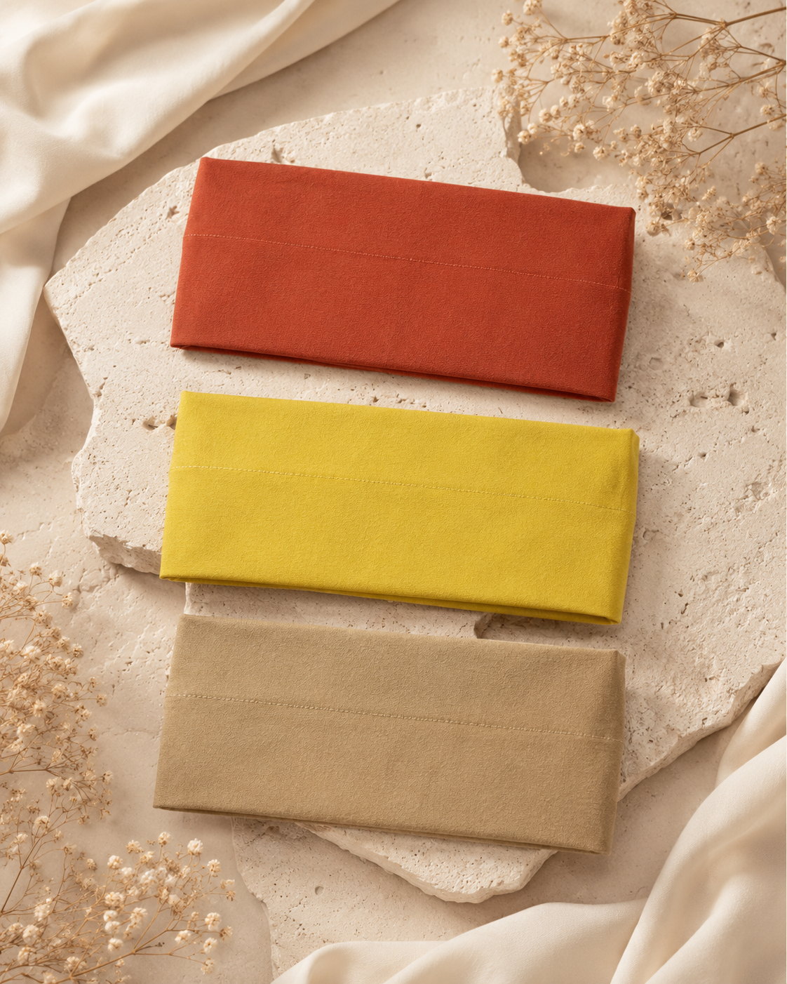 Peanut Brown/Honey/Orange Brick Cotton Headbands