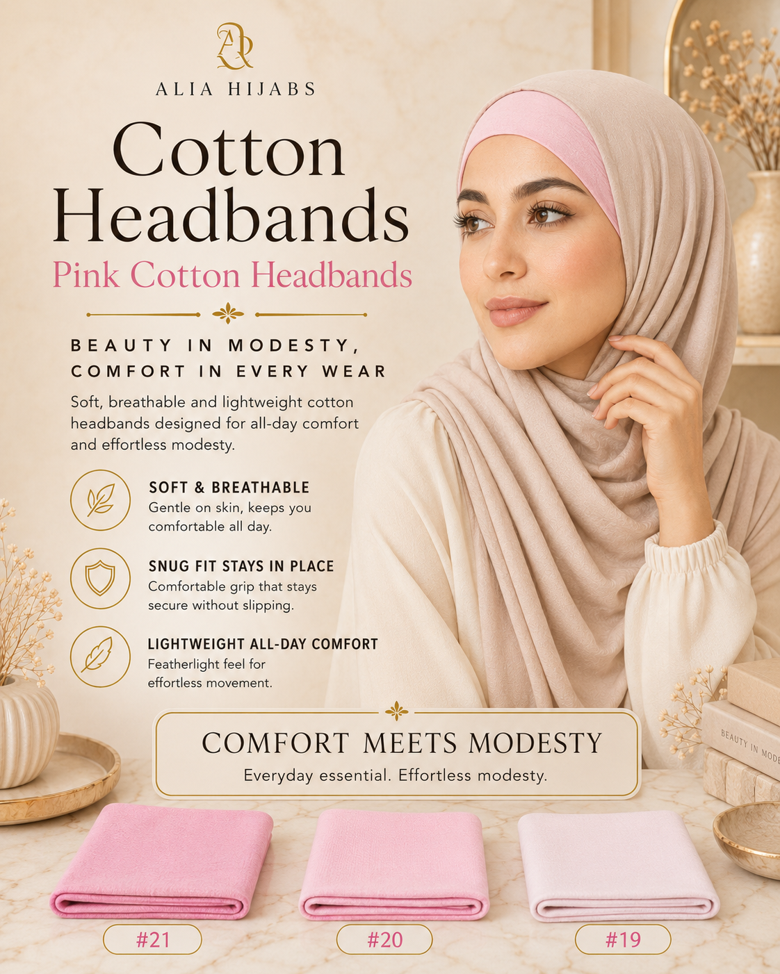 Pink Cotton Headbands