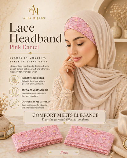 Pink Lace/Dantel Headband