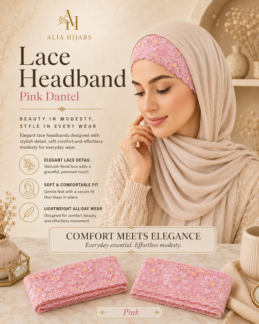 Pink Lace/Dantel Headband